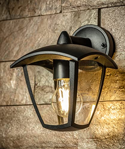 CGC Lighting Laterne für die Außenwand schwarz nach unten der Standard-Lampe E27 Richtungsrichtung von CGC Lighting