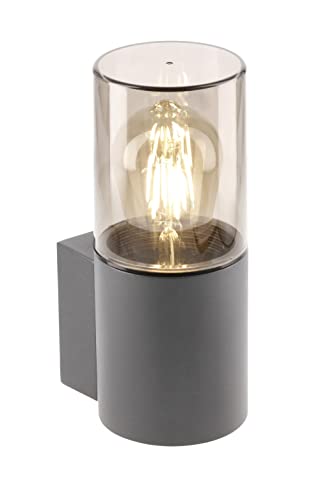 CGC Lighting Außenwandleuchte Dunkelgrau Modern Wetterfest Außentür Terrasse Terrasse Wetterfest Beständig Außen Anthrazit Rauchrauch Diffusor (Dunkelgrau) von CGC Lighting