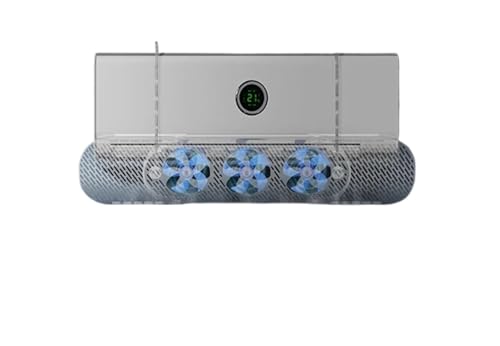 Universelle Wandklimaanlage Ohne Loch-Design, Verstellbare Kanalabdeckung Aus Kunststoff(Wind deflector+blue) von CGDVYHZXT