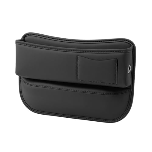 CGDXG Autositz Seitentasche Veranstalter für Tesla Model 3 Model X Model Y 2021 2022 2023 2024,Premium Leder Autositz Storage Box einstellbar Vordersitz Lücke Füller für Schlüssel,A von CGDXG
