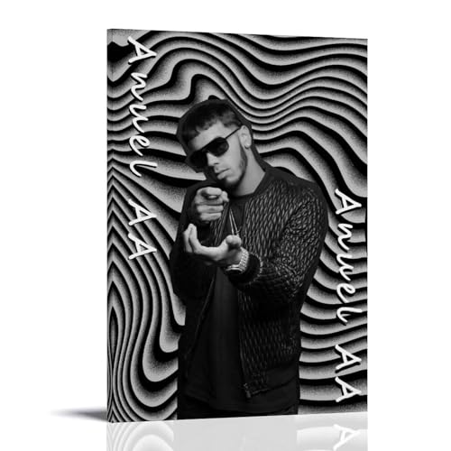 Anuel AA wasserfestes Leinwand-Poster, Wandkunst, HD-UV-beständiger Druck, geeignet für Wohnzimmer und Flur, ein tolles Geschenk, Rahmenstil, 50 x 75 cm von CGHSDJ