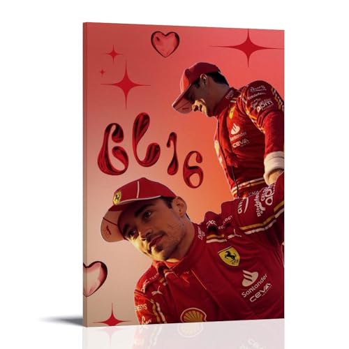 Charles Leclerc Wasserfestes Leinwand-Poster, Wandkunst, HD-UV-beständiger Druck, geeignet für Wohnzimmer und Flur, ein tolles Geschenk, Rahmenstil, 20 x 30 cm von CGHSDJ