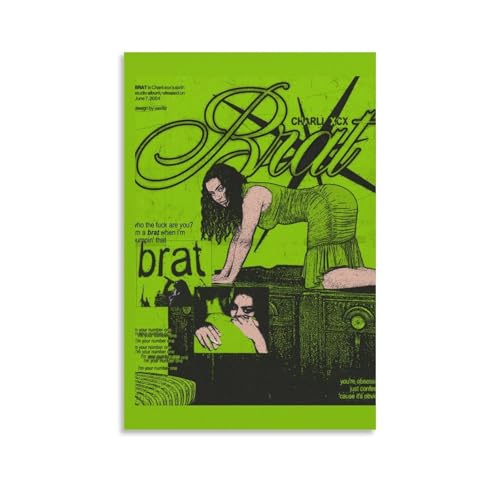 Charli XCX Wasserfestes Leinwand-Poster, Wandkunst, HD-UV-beständiger Druck, geeignet für Wohnzimmer und Flur, ein tolles Geschenk, ungerahmt, 30 x 45 cm von CGHSDJ