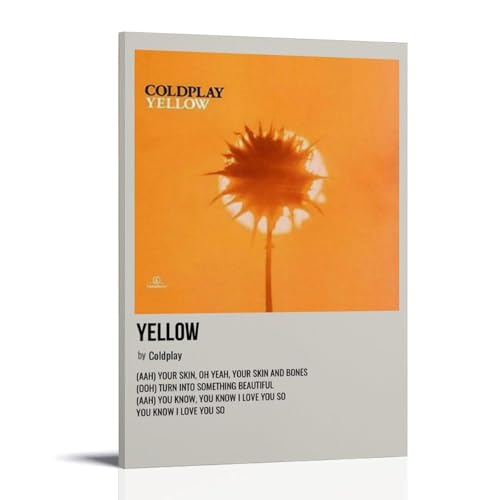 Coldplay Leinwandposter, wasserfest, HD-UV-beständiger Druck, geeignet für Wohnzimmer und Flur, tolles Geschenk, Rahmenstil, 50 x 75 cm, Gelb Coldplay Leinwandposter, wasserfest, HD-UV-beständiger Druck, geeignet für Wohnzimmer und Flur, tolles Geschenk, Rahmenstil, 50 x 75 cm, Gelb von CGHSDJ