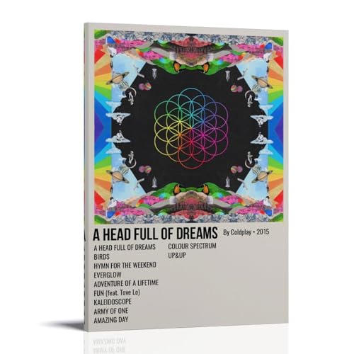 Coldplay Wasserfestes Leinwandposter "A Head Full of Dreams", Wandkunst, HD-UV-beständiger Druck, geeignet für Wohnzimmer und Flur, ein tolles Geschenk, Rahmenstil, 30 x 45 cm von CGHSDJ