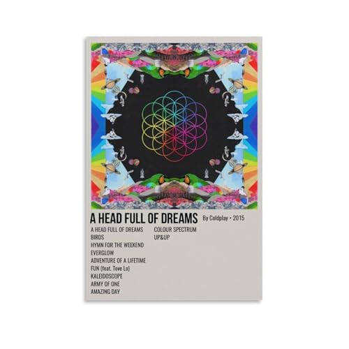 Coldplay Wasserfestes Leinwandposter "A Head Full of Dreams", Wandkunst, HD-UV-beständiger Druck, geeignet für Wohnzimmer und Flur, ein tolles Geschenk, ungerahmt, 50 x 75 cm von CGHSDJ
