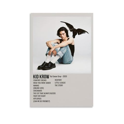 Conan Gray Kid Krow wasserfestes Leinwand-Poster, Wandkunst, HD-UV-beständiger Druck, geeignet für Wohnzimmer und Flur, ein tolles Geschenk, ungerahmt, 30 x 45 cm von CGHSDJ