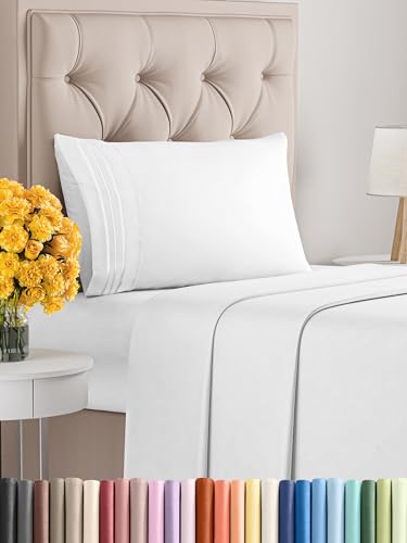 CGK Unlimited Bettwäsche-Set für Doppelbett, 3-teilig, luxuriöse Hotelqualität, extra weich, Tiefe Taschen, einfache Passform, atmungsaktiv und kühlend, knitterfrei, bequem, Weiß von CGK Unlimited