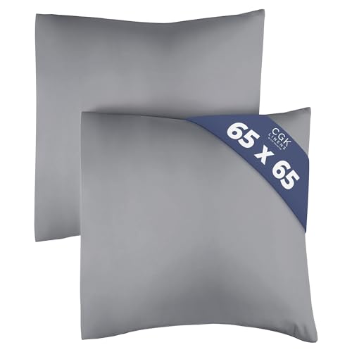 Kissenbezug 65x65 Dunkelgrau - Kissenbezüge 65x65 2er Set - Kopfkissen 65x65 Bezug aus hochwertiger Mikrofaser - Weiche, Bequeme, maschinenwaschbare Kissenhülle - Kopfkissenbezug 2 Pack Kissenbezug 65x65 Dunkelgrau - Kissenbezüge 65x65 2er Set - Kopfkissen 65x65 Bezug aus hochwertiger Mikrofaser - Weiche, Bequeme, maschinenwaschbare Kissenhülle - Kopfkissenbezug 2 Pack von CGK Unlimited
