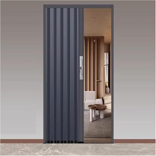 Aluminium-Schiebetür mit Ziehharmonika-Effekt, Metall-Schiebetür, Sichtschutz für den Innenbereich, Raumteiler, Falttüren für Schranktüren,28x80in(71x203cm) von CGLYYDS