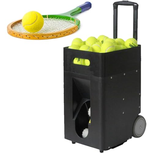 CGLYYDS Tennisballkanone, tragbare Tennisballmaschine (22 Pfund), Multi-Ball-Übung zum Erkennen von Ballwerfern, 2 bis 4 Stunden Spielzeit mit externer Lithiumbatterie, 50 Bälle Kapazität von CGLYYDS