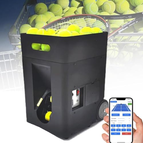 CGLYYDS Tennisballmaschine, automatischer Tennisballwerfer, mit dreifach Verstellbarer Zugstange, Fernbedienung und App, für Anfänger, Solo-Trainingssportarten von CGLYYDS