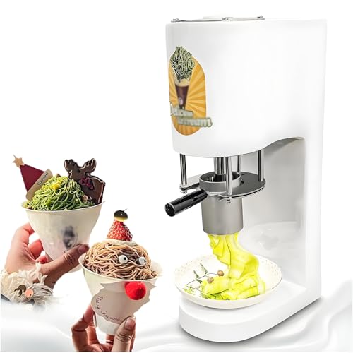 Spaghetti-Eismaschine für professionelles Eis, 80-W-Eispresse mit 4 Formen, 30 l/h, tragbarer elektrischer Pasta-Eisbereiter, 420 ml Einfülltrichter Spaghetti-Eismaschine für professionelles Eis, 80-W-Eispresse mit 4 Formen, 30 l/h, tragbarer elektrischer Pasta-Eisbereiter, 420 ml Einfülltrichter von CGLYYDS