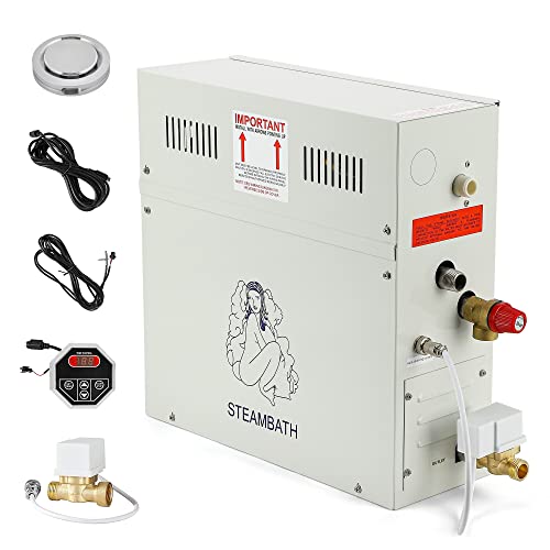 CGOLDENWALL 4.5KW Dampf Sauna Generator Kit 220V Dushe Bade SPA Dampferzeuger für Haus und Gewerbe, mit Automatischer Entwässerung, LED-Digital-Controller 35-55°C, für Raumheizung von 3-4.5 m³ CGOLDENWALL 4.5KW Dampf Sauna Generator Kit 220V Dushe Bade SPA Dampferzeuger für Haus und Gewerbe, mit Automatischer Entwässerung, LED-Digital-Controller 35-55°C, für Raumheizung von 3-4.5 m³ von CGOLDENWALL