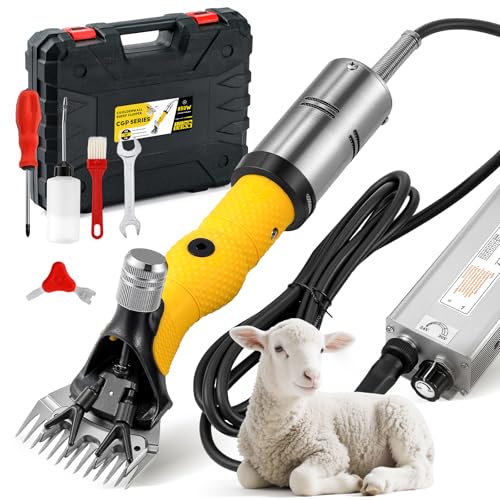 CGOLDENWALL 850W Professionelle Schafschermaschine Elektrische mit 6-Stufen & Doppeltem Überhitzungsschutz - Hochpräzisions-Karbonstahlklingen für Schafe, Ziegen, Alpakas und Dickfell-Livestock von CGOLDENWALL