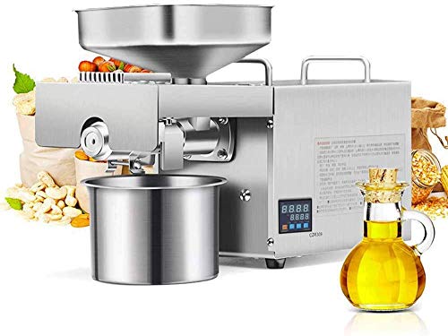 CGOLDENWALL Automatische Ölpresse Maschine mit Intelligenter Temperaturregelung Ölgewinnung bis zu 55% Muttern Samen Pressmaschine Kaltheißpresse Alle Edelstahl CE Industrielle Schwere Art (1500W) von CGOLDENWALL