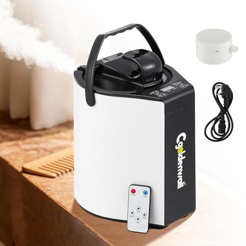 CGOLDENWALL Tragbare Dampfsauna Dampfgenerator 3L, Heimsauna Mini Dampfer mit Fernbedienung, Begasungsmaschine für Zuhause, Ganzkörper-Spa, Geeignet für Sauna-Zelt von CGOLDENWALL