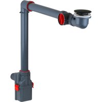 CGS - Kontrollierbarer, platzsparender Siphon mit mattschwarzem Click-Clack-Ablauf Isy Siphon AL830F.43 matt-schwarz von CGS