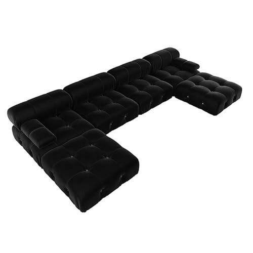 CGTENBS Große Sofa-Couches aus Samtstoff mit Chaiselosomanen Nordeuropa für Wohnzimmer (D) von CGTENBS