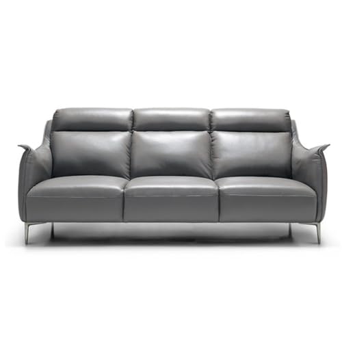 CGTENBS Italienisches Holz-Skelett-Sofa, gebogen, dunkelgrau, Wohnzimmer, Ledersofa von CGTENBS