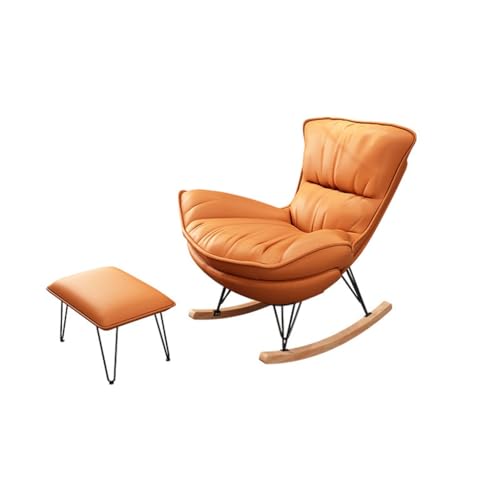 CGTENBS Technologie-Stoff-Schaukelstuhl, Balkon, Toffee, Relaxsessel, Freizeit-Sofa von CGTENBS