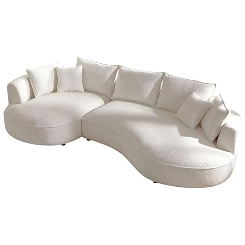 Luxus Polster 5-Sitzer Couch Gebogenes Sofa Wolke Boucle Couch mit Chaiselongue für Wohnzimmer von CGTENBS