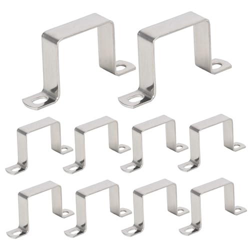 10 pcs Zaunpfostenklammern, Edelstahlzaunplatten, Anti -Rassel und Anti -Korrosion, geeignet für Beton- oder Holzpfosten von CGTQROVR