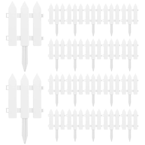 22pcs weißer Streikpostenzaun Kleiner eleganter weißer Plastikpostenzauneinsätze Hecke 8x7inch, dekorative Schutzrandgrenze für Gartenlandschaftsbaufarmen 22pcs weißer Streikpostenzaun Kleiner eleganter weißer Plastikpostenzauneinsätze Hecke 8x7inch, dekorative Schutzrandgrenze für Gartenlandschaftsbaufarmen von CGTQROVR