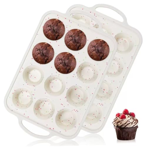 2pcs Silikonmuffinpfannen perfekt zum Backen von 12 Tasse Nicht-Stick-Cupcake-Pfanne Wärme-resistent sicher BPA-freie Silikonformen mit Griff perfekt zum Backen 2pcs Silikonmuffinpfannen perfekt zum Backen von 12 Tasse Nicht-Stick-Cupcake-Pfanne Wärme-resistent sicher BPA-freie Silikonformen mit Griff perfekt zum Backen von CGTQROVR