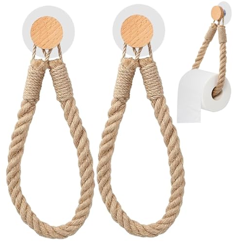 2pcs Toilettenpapierhalter wandmontierte Selbstklebende Seil Boho Toilettenpapierhalter Handtuch Rack Badetuch Ringe Badezimmerzubehör 2pcs Toilettenpapierhalter wandmontierte Selbstklebende Seil Boho Toilettenpapierhalter Handtuch Rack Badetuch Ringe Badezimmerzubehör von CGTQROVR