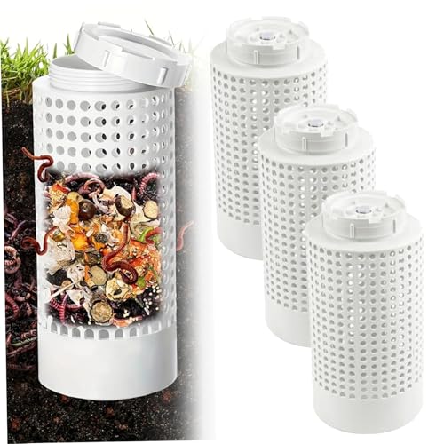 3pcs im gemahlenen Kompostbehälter 4x10 Zoll, PVC -Komposter Tumbler im Freien kleine Kompostbehälter für Fisch Garnelenkrabbenschneckenbauern von CGTQROVR