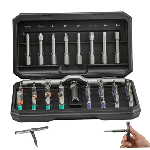 42pcs/Set Ratcheting-Schraubendreher tragbarer Magnetschraubendreher Set mit T-förmiger Griff und Lagerhülle für Möbel Computer Electronic Repair Home Tools 42pcs/Set Ratcheting-Schraubendreher tragbarer Magnetschraubendreher Set mit T-förmiger Griff und Lagerhülle für Möbel Computer Electronic Repair Home Tools von CGTQROVR