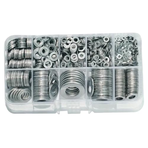 580pcs Flachwaschmaschinen M2/M2, 5/M3/M4/M5/M6/M8/M10/M12 Edelstahl Unterlegscheiben für die Renovierung von Arbeiten im Freien für die Renovierung von Elektrikreparaturmöbeln von CGTQROVR