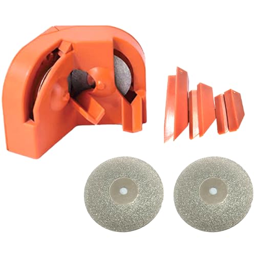 Bohrer-Bitschärfer tragbarer manueller Diamantbohrer-Spitzer mit 2 Emery Disc-Mehrzweckschärfen für Schere, Küchenmesser und mehr, Orange Bohrer-Bitschärfer tragbarer manueller Diamantbohrer-Spitzer mit 2 Emery Disc-Mehrzweckschärfen für Schere, Küchenmesser und mehr, Orange von CGTQROVR