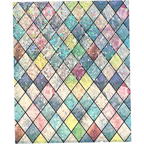 Buntglasfenster Film 118x20inch, statischer Klebstoff PVC wiederverwendbar verdickte Fenster Datenschutzfilm Perfekt für Heimbüroschule von CGTQROVR