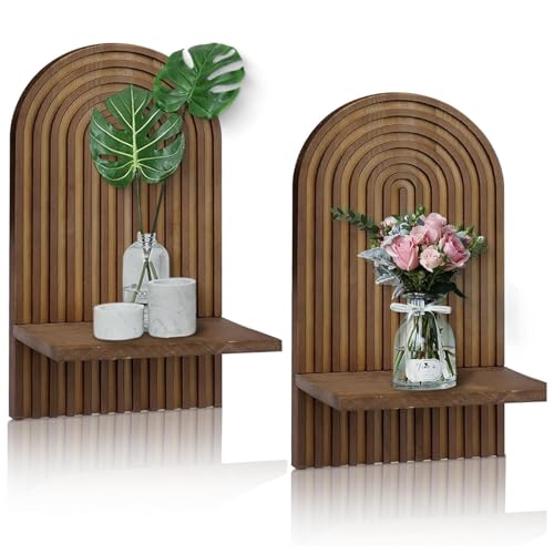 CGTQROVR 2pcs Boho Wandregal Holz Regenbogen modern von CGTQROVR