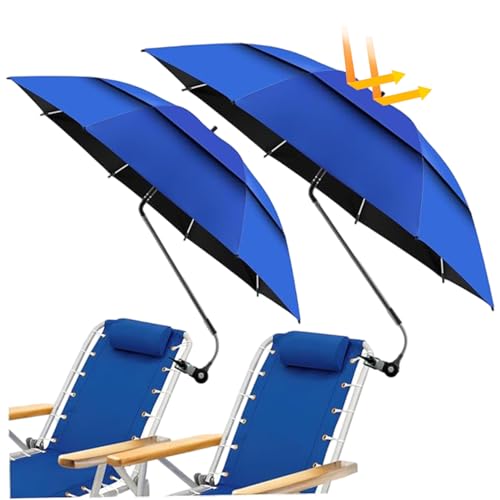 CGTQROVR 2pcs Stuhl Regenschirm mit Klemme 180 ° einstellbar, upf100+ winddichtem Doppel -Baldachin -Strandstuhl Regenschirm für Terrasse, Camping, Rollstuhl, Golfwagen, dunkelblau CGTQROVR 2pcs Stuhl Regenschirm mit Klemme 180 ° einstellbar, upf100+ winddichtem Doppel -Baldachin -Strandstuhl Regenschirm für Terrasse, Camping, Rollstuhl, Golfwagen, dunkelblau von CGTQROVR