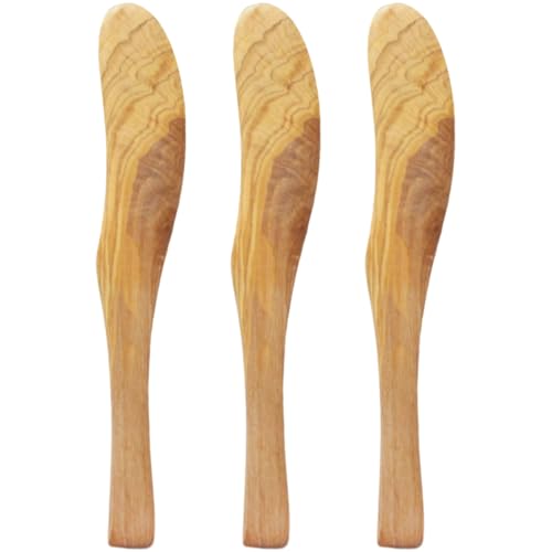 CGTQROVR 3pcs Buttermesser Spreizer 6, 7 Zoll Holz Buttermesser leicht zu reinigen Sandwich -Spreiz für Marmelade Käse Cream Breast Frühstück Picknick von CGTQROVR