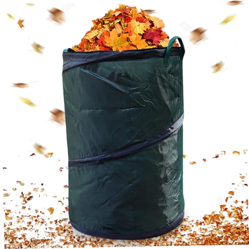 CGTQROVR Blattsammlertasche mit Griff 18, 5x24in 100 l Faltbare Pop-up-Blattkollektor Waschbar wiederverwendbares 210d Polyester Rasen Gartenabfälle Gartenzubehör von CGTQROVR