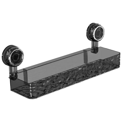 CGTQROVR Duschregal Badezimmer Wandregal Wellblecher Saugbecher Dusche Caddy mit Abflusslöchern Schwere Badezimmerregale abnehmbar Easy Wash Pet & Abs ABS-Organisator, Schwarz von CGTQROVR