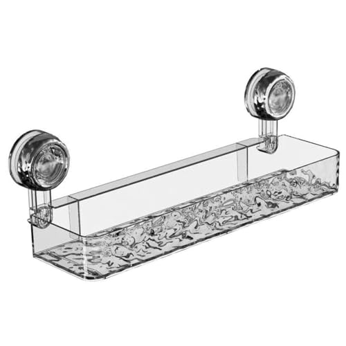 CGTQROVR Duschregal Badezimmer Wandregal Wellblecher Saugbecher Dusche Caddy mit Abflusslöchern Schwere Badezimmerregale abnehmbar einfaches Waschhetht und ABS-Organizer, weiß von CGTQROVR