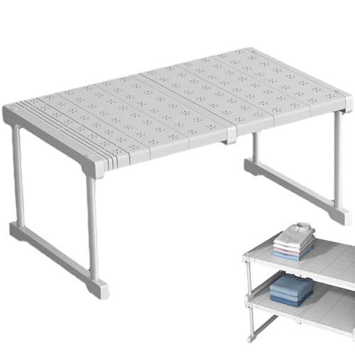 CGTQROVR Erweiterbares Regal Kohlenstoffstahl Erweiterbares Regal für den Schrank Verstellbarer Veranstalter DIY -Separator für Kleiderschrankschrank Küchenbadezimmer von CGTQROVR