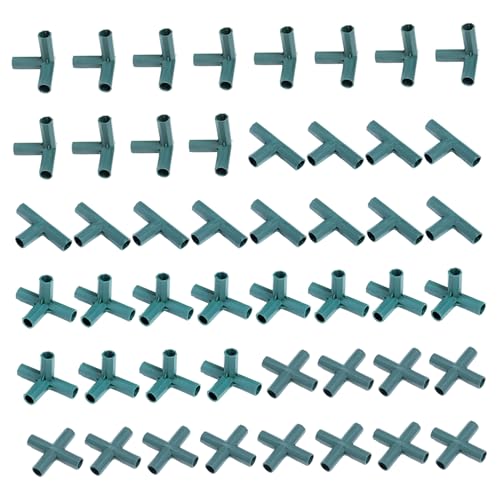 CGTQROVR Gartenpfahlanschlüsse, 48pcs 4 Typen Hochleistungs -Gewächshaus -Rahmen, 11 -mm -Rahmengebäudeanschluss für Traubenschallschuppengartenpflanze von CGTQROVR