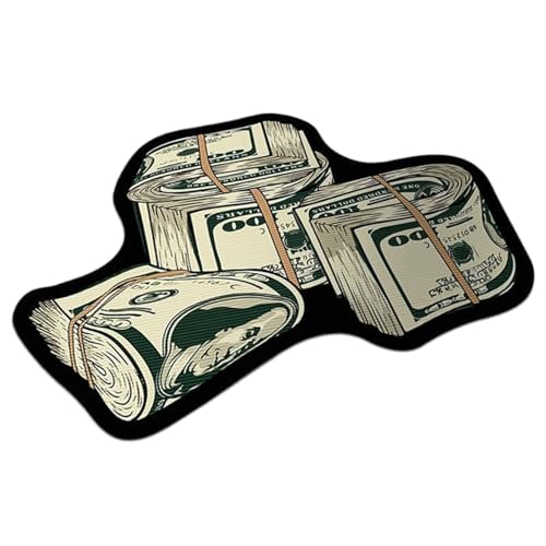 CGTQROVR Geld Teppich 16x24 Zoll, dekorative 100-Dollar-Bill-Teppich mit rutschloser Boden einzigartiger und kreativer unregelmäßiger Bodenmatten für Wohnzimmer Spielzimmer Schlafzimmer von CGTQROVR