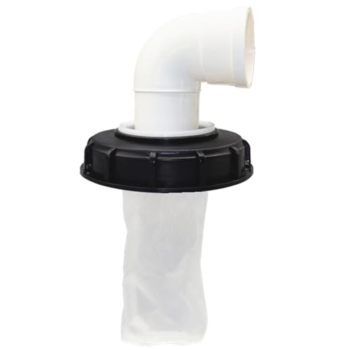 CGTQROVR IBC -Tote -Abdeckung 90 ° 163mm Dia Plastik IBC -Totentapter mit Nylonfilter für Wassertanks Regenwassersammelsystem Anpassung von CGTQROVR
