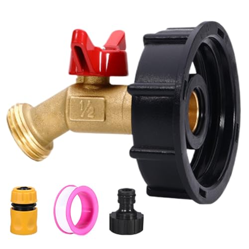 CGTQROVR IBC -Tote -Adapter 1 Set 2, 36 Grobgewinde IBC -Tte -Einschläge 1/2 Ventil mit Schalter Ersatzleckschlauchadapter für Gartenschlauch von CGTQROVR