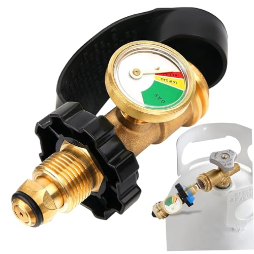 CGTQROVR Propan-Tankmesser Hochleistungs-Propan-Tank-Messwerte-Indikator mit farbcodiertem Metall umfassender Adapter für Home BBQ Gasgrillzylinder von CGTQROVR