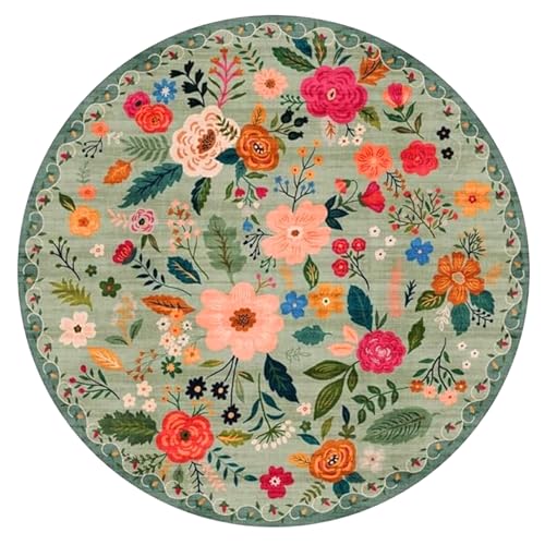 CGTQROVR Runder Blumenteppich 4 Fuß weich bequemer runder Fläche Teppich Nicht schlupfbarer Boho -Teppich ideal für Schlafzimmer Kinderzimmer Eingangsbüro CGTQROVR Runder Blumenteppich 4 Fuß weich bequemer runder Fläche Teppich Nicht schlupfbarer Boho -Teppich ideal für Schlafzimmer Kinderzimmer Eingangsbüro von CGTQROVR