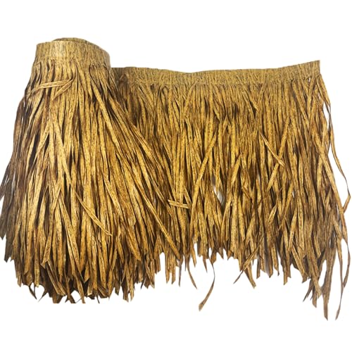CGTQROVR Strohdach, 39x20 Zoll Kunststoffkünstiger Strohdach, realistische Gras -Palapa -Dach für Tiki Bar Zaun Hut Garten Terrasse, Hellbraun von CGTQROVR