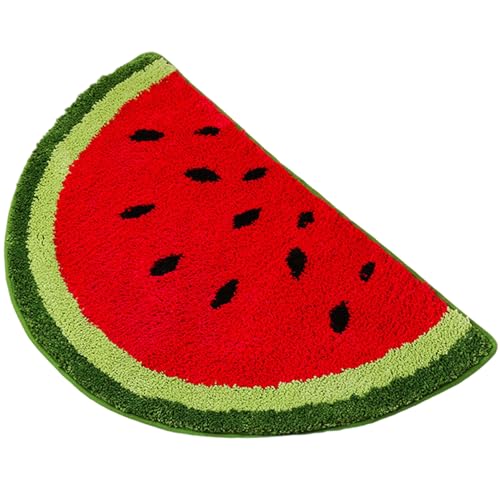 CGTQROVR Wassermelonteppich halbe runde Wassermelonenmatte Weiche Wasser-Absorptions-Obst-Bad Matte Nicht-Schlupf-Obstteppich für Badezimmer Küche CGTQROVR Wassermelonteppich halbe runde Wassermelonenmatte Weiche Wasser-Absorptions-Obst-Bad Matte Nicht-Schlupf-Obstteppich für Badezimmer Küche von CGTQROVR